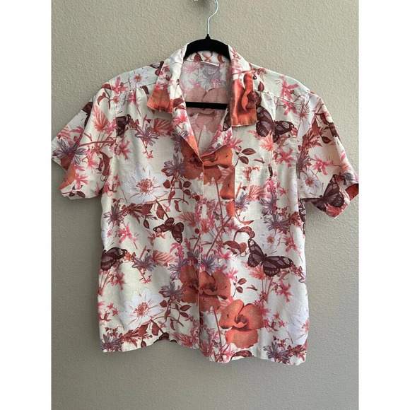 Vintage American Sweetheart Women's‎ Floral Short Sleeve Blouse, vintage blouse - Picture 2 of 6